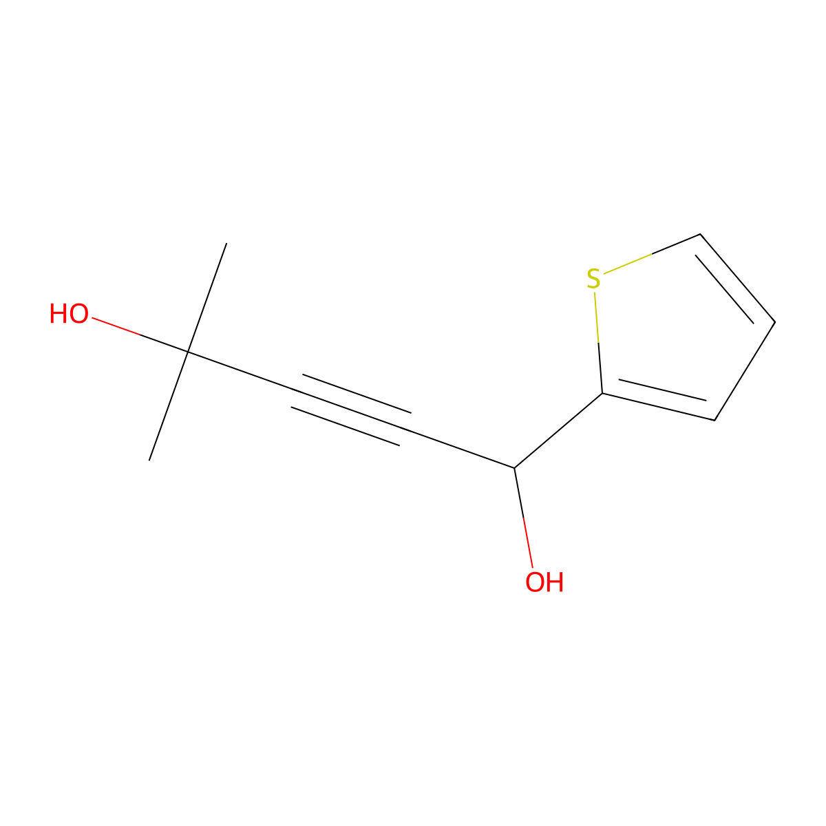 4-Methyl-1-(thiophen-2-yl)pent-2-yne-1,4-diol molecular structure, CAS 312513-96-5