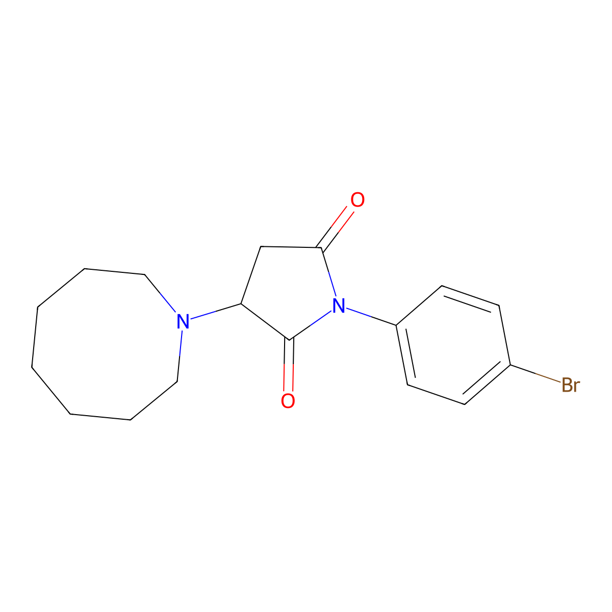3-(Azocan-1-yl)-1-(4-bromophenyl)pyrrolidine-2,5-dione molecular structure, CAS 312514-51-5