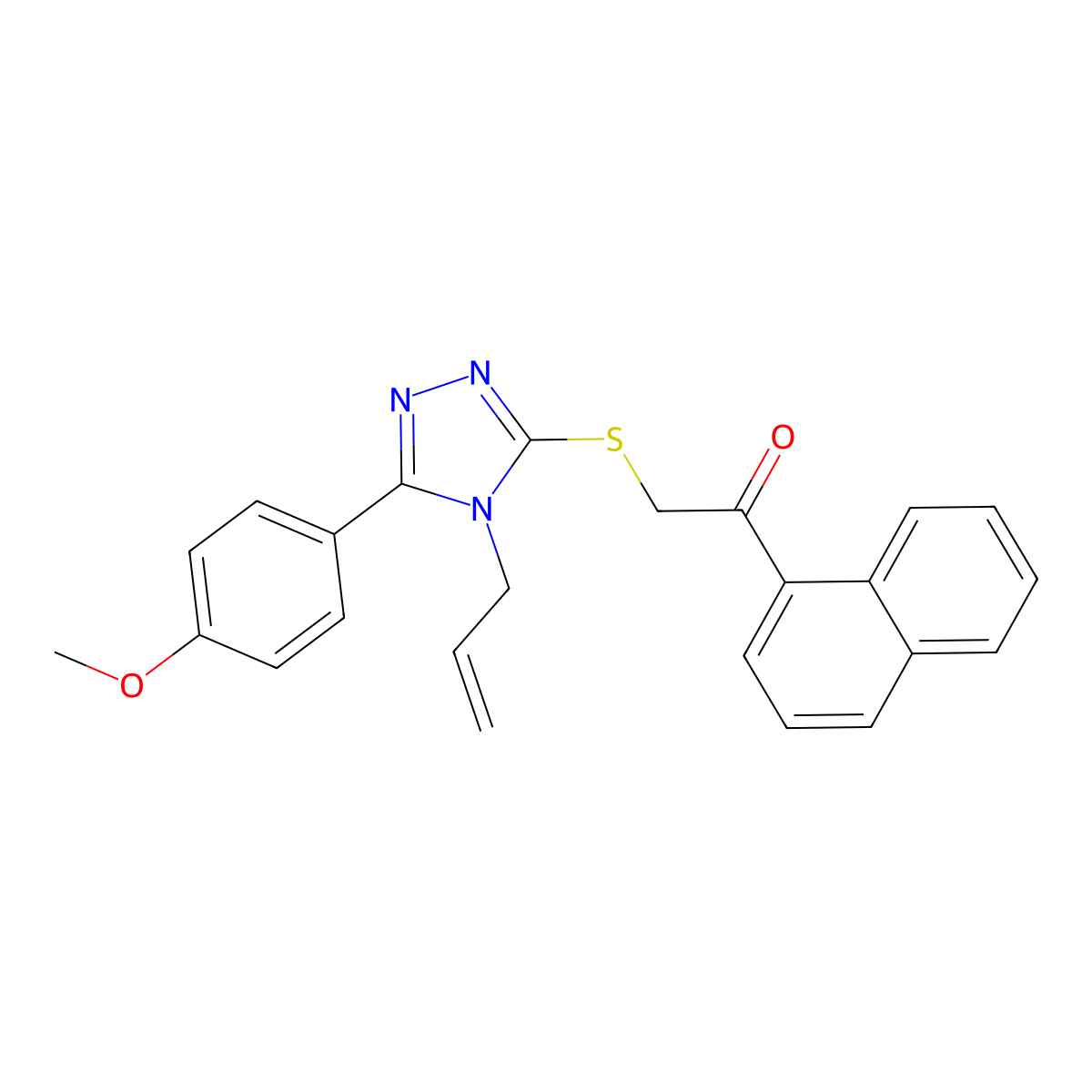 2-[[5-(4-Methoxyphenyl)-4-prop-2-enyl-1,2,4-triazol-3-yl]sulfanyl]-1-naphthalen-1-ylethanone molecular structure, CAS 312514-58-2