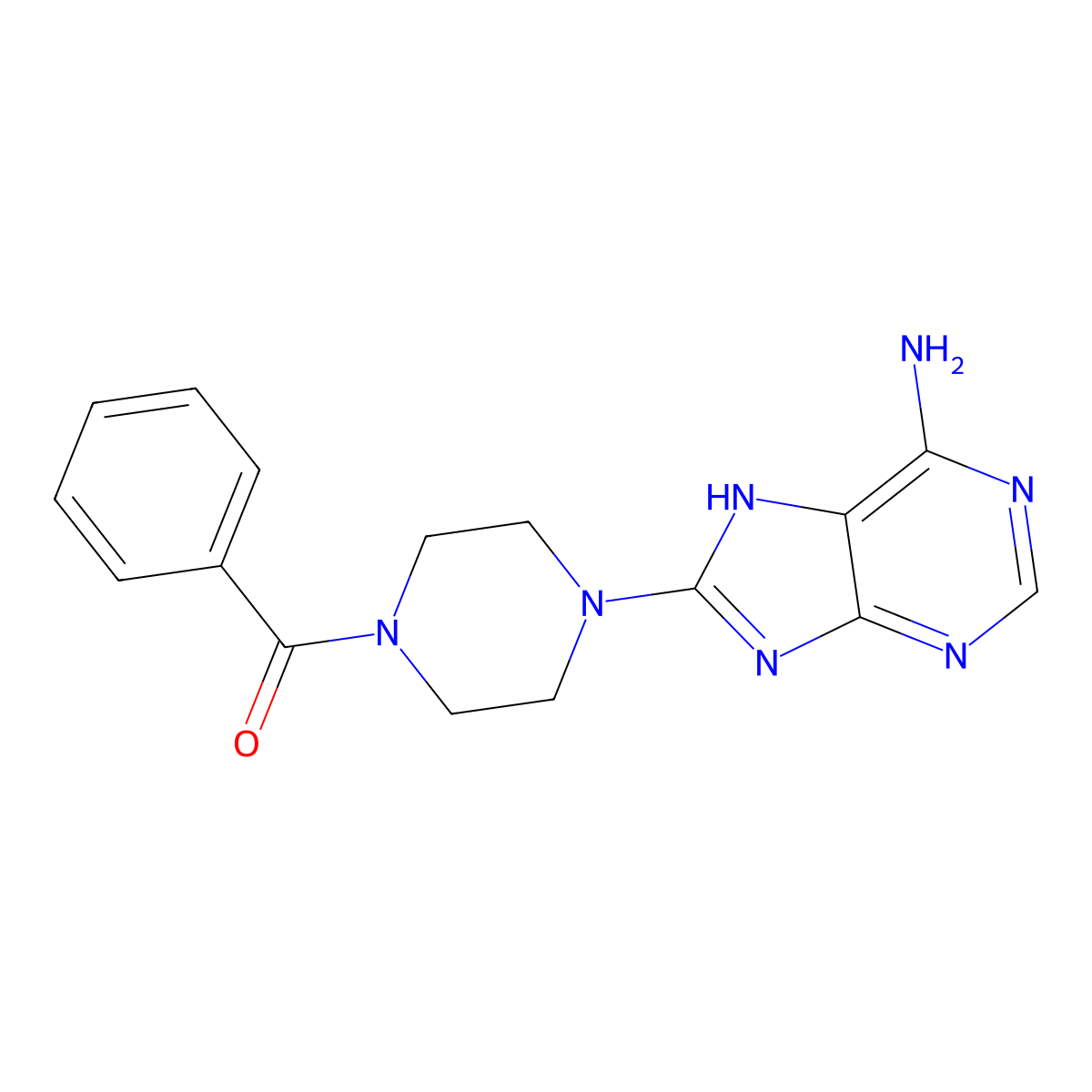 [4-(6-amino-7H-purin-8-yl)piperazin-1-yl]-phenylmethanone molecular structure, CAS 312514-73-1