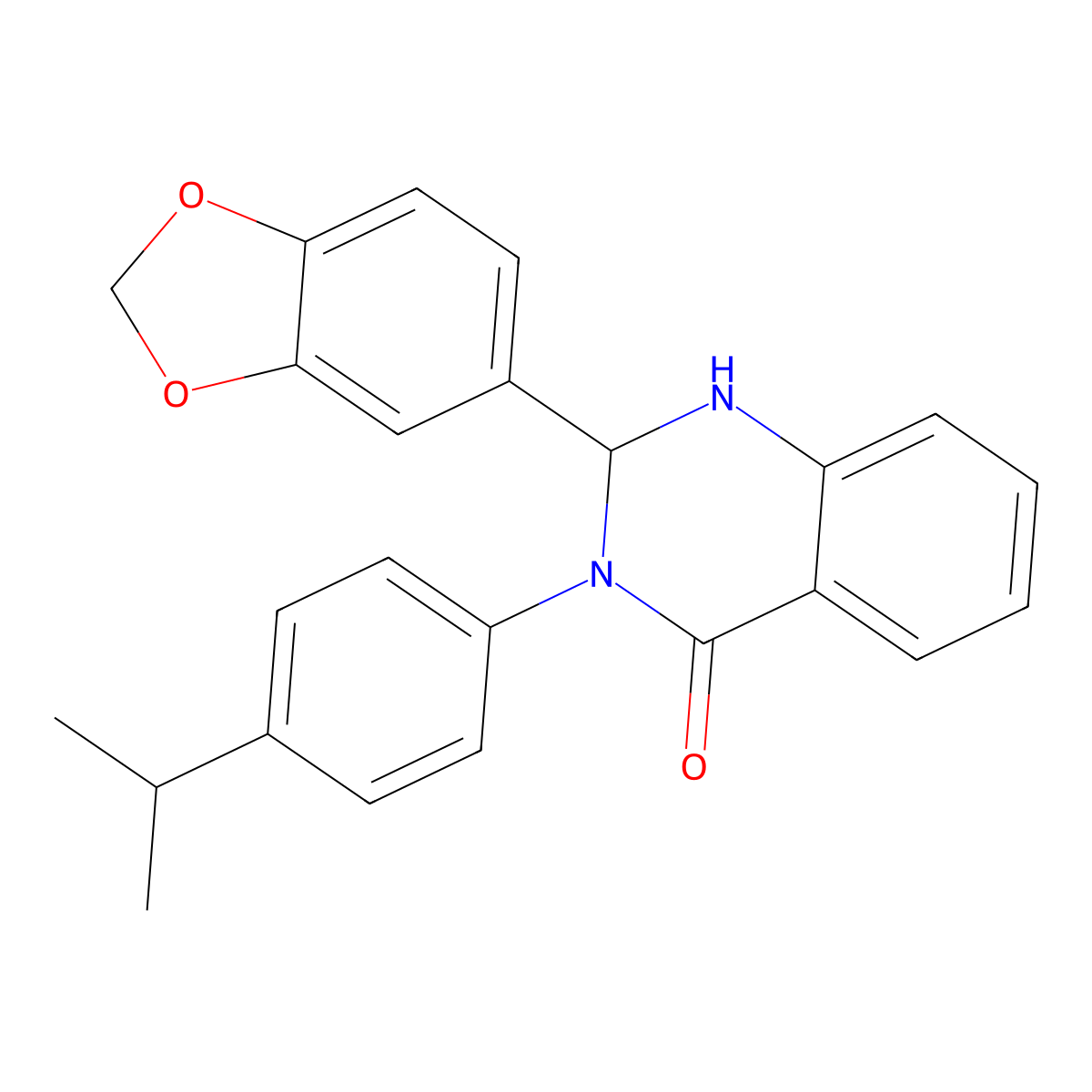 2-(1,3-Benzodioxol-5-yl)-3-(4-propan-2-ylphenyl)-1,2-dihydroquinazolin-4-one molecular structure, CAS 312514-83-3