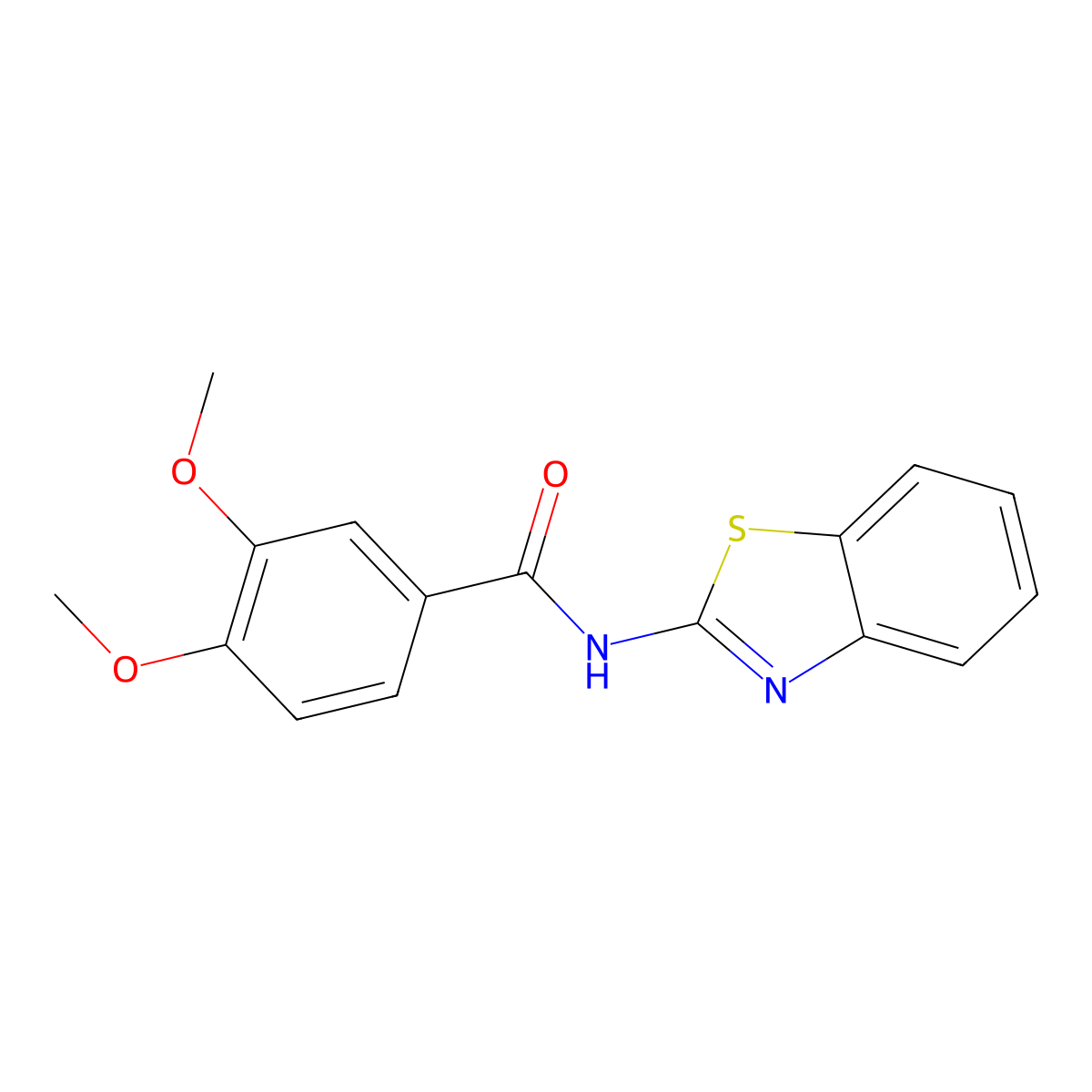 N-(1,3-benzothiazol-2-yl)-3,4-dimethoxybenzamide molecular structure, CAS 312514-87-7