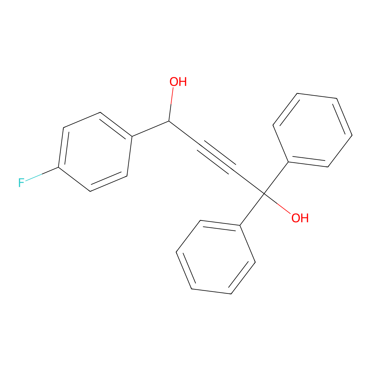 4-(4-Fluorophenyl)-1,1-diphenylbut-2-yne-1,4-diol molecular structure, CAS 312514-94-6