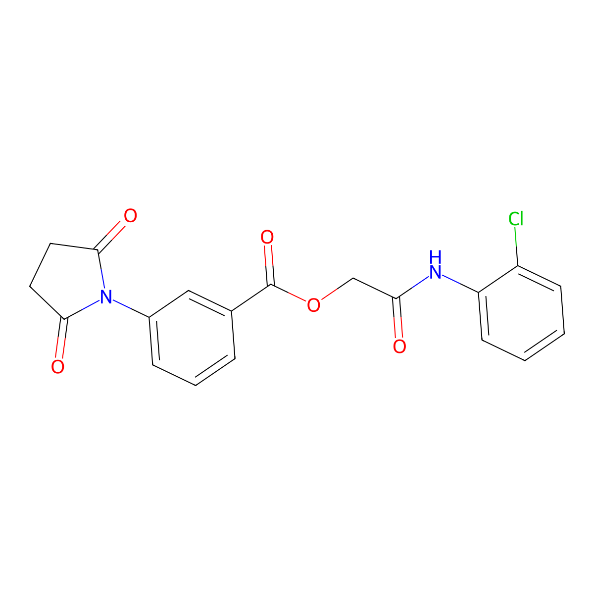 2-((2-Chlorophenyl)amino)-2-oxoethyl 3-(2,5-dioxopyrrolidin-1-yl)benzoate molecular structure, CAS 312515-04-1