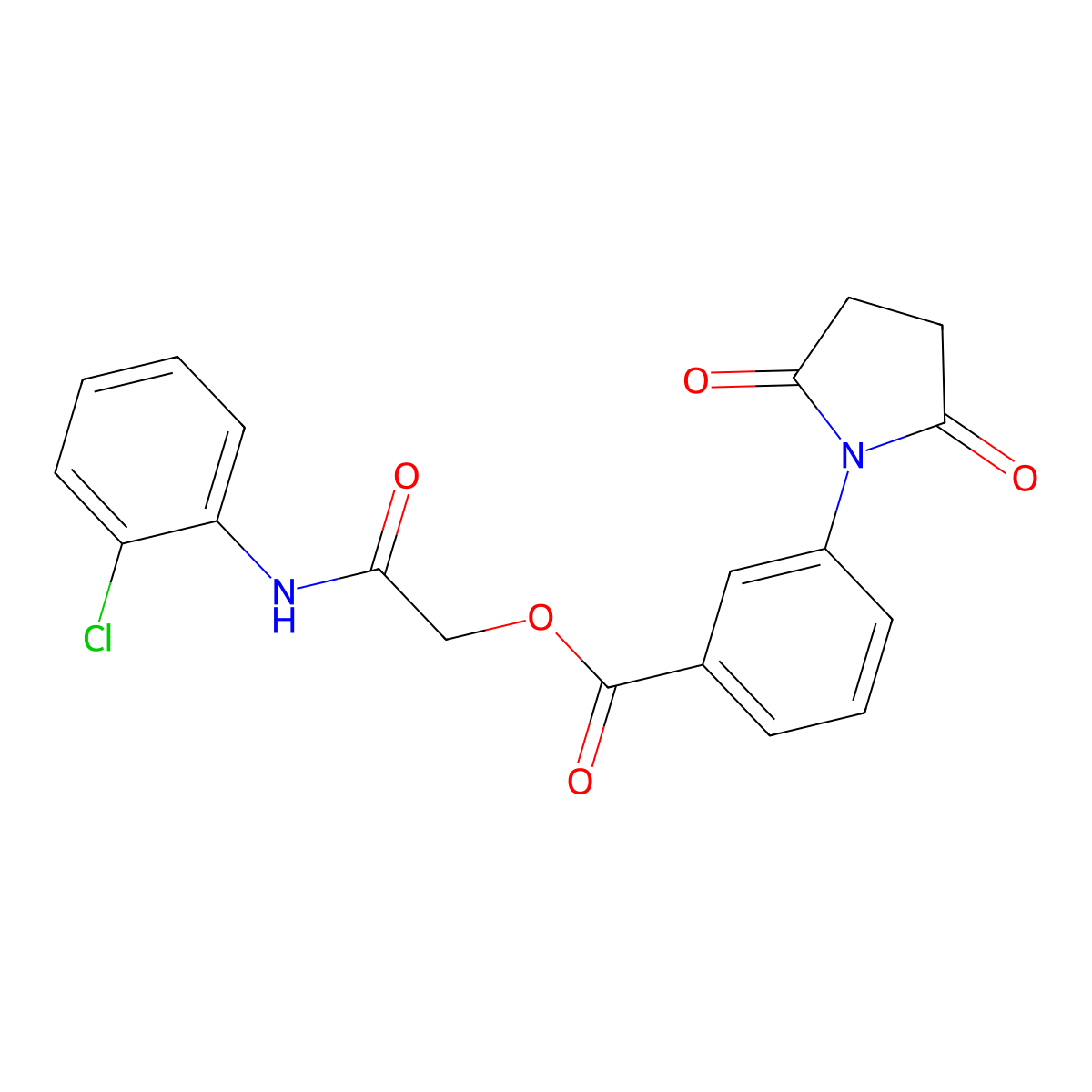 2-((2-Chlorophenyl)amino)-2-oxoethyl 3-(2,5-dioxopyrrolidin-1-yl)benzoate molecular structure, CAS 312515-04-1