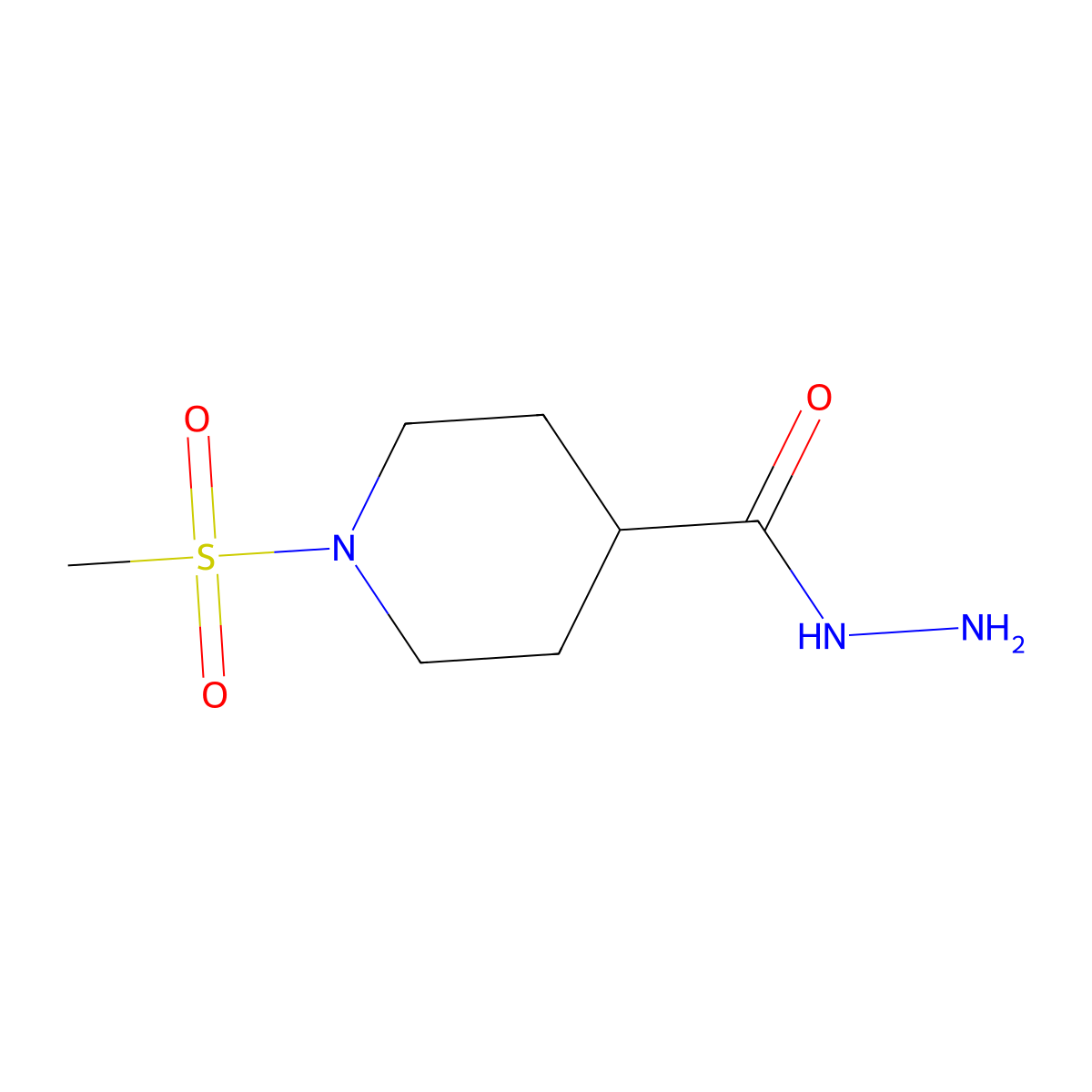 1-(Methylsulfonyl)piperidine-4-carbohydrazide molecular structure, CAS 312515-49-4