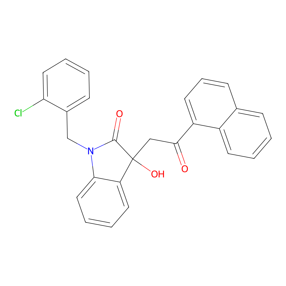 1-[(2-Chlorophenyl)methyl]-3-hydroxy-3-(2-naphthalen-1-yl-2-oxoethyl)indol-2-one molecular structure, CAS 312516-80-6