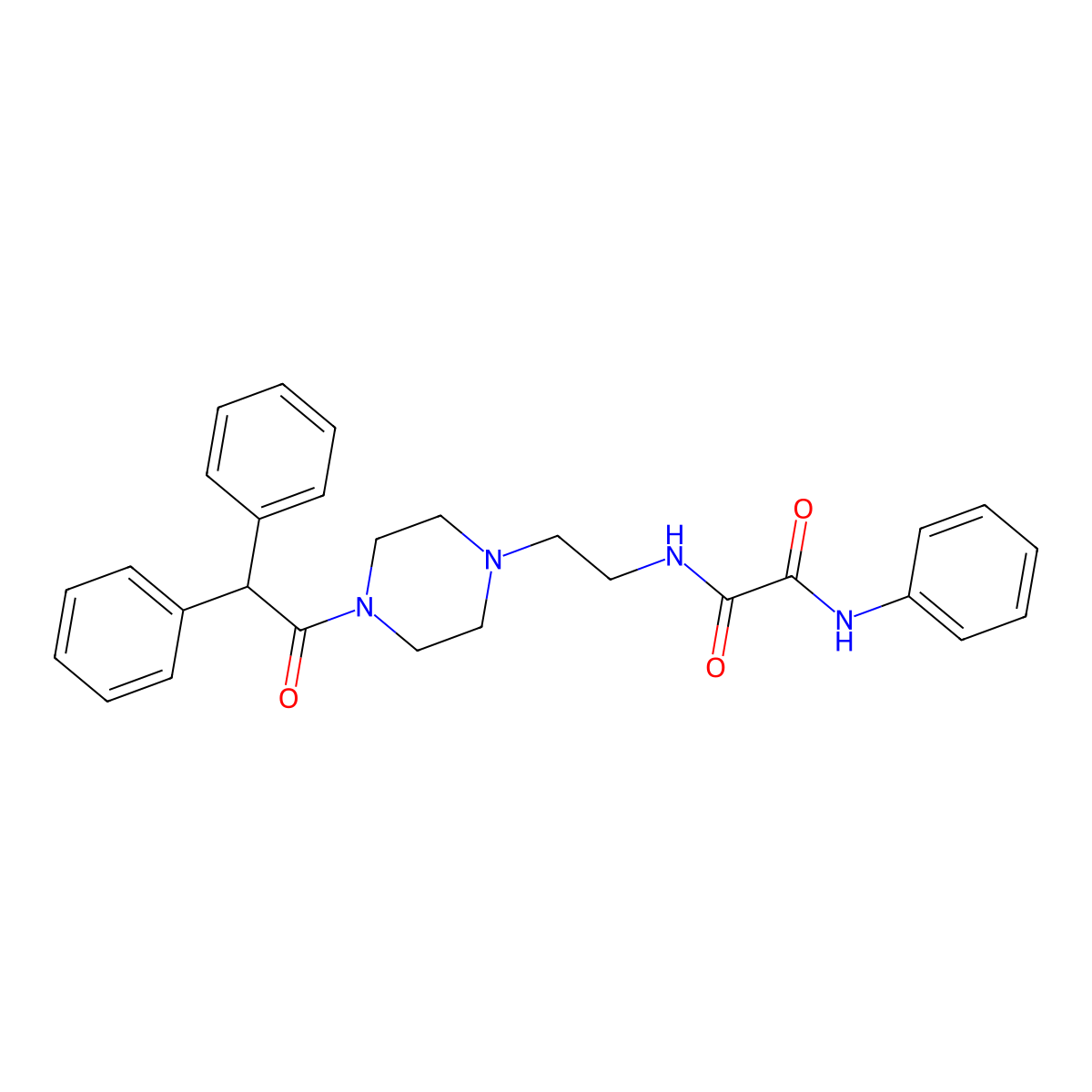N-{2-[4-(diphenylacetyl)-1-piperazinyl]ethyl}-N'-phenylethanediamide molecular structure, CAS 312516-87-3