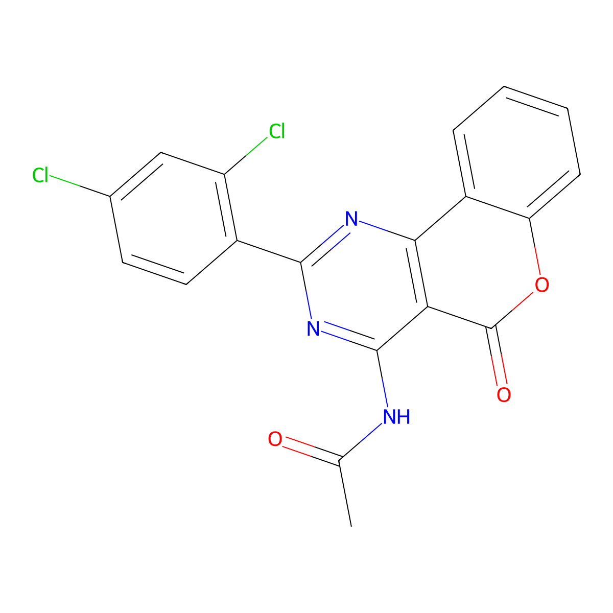 N-[2-(2,4-dichlorophenyl)-5-oxo-5H-chromeno[4,3-d]pyrimidin-4-yl]acetamide molecular structure, CAS 312516-93-1