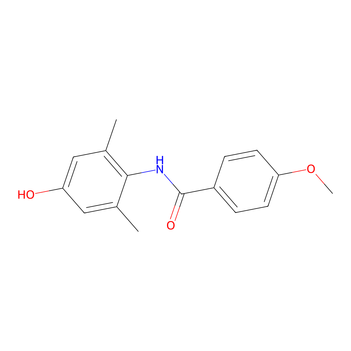 N-(4-hydroxy-2,6-dimethylphenyl)-4-methoxybenzamide molecular structure, CAS 312517-40-1