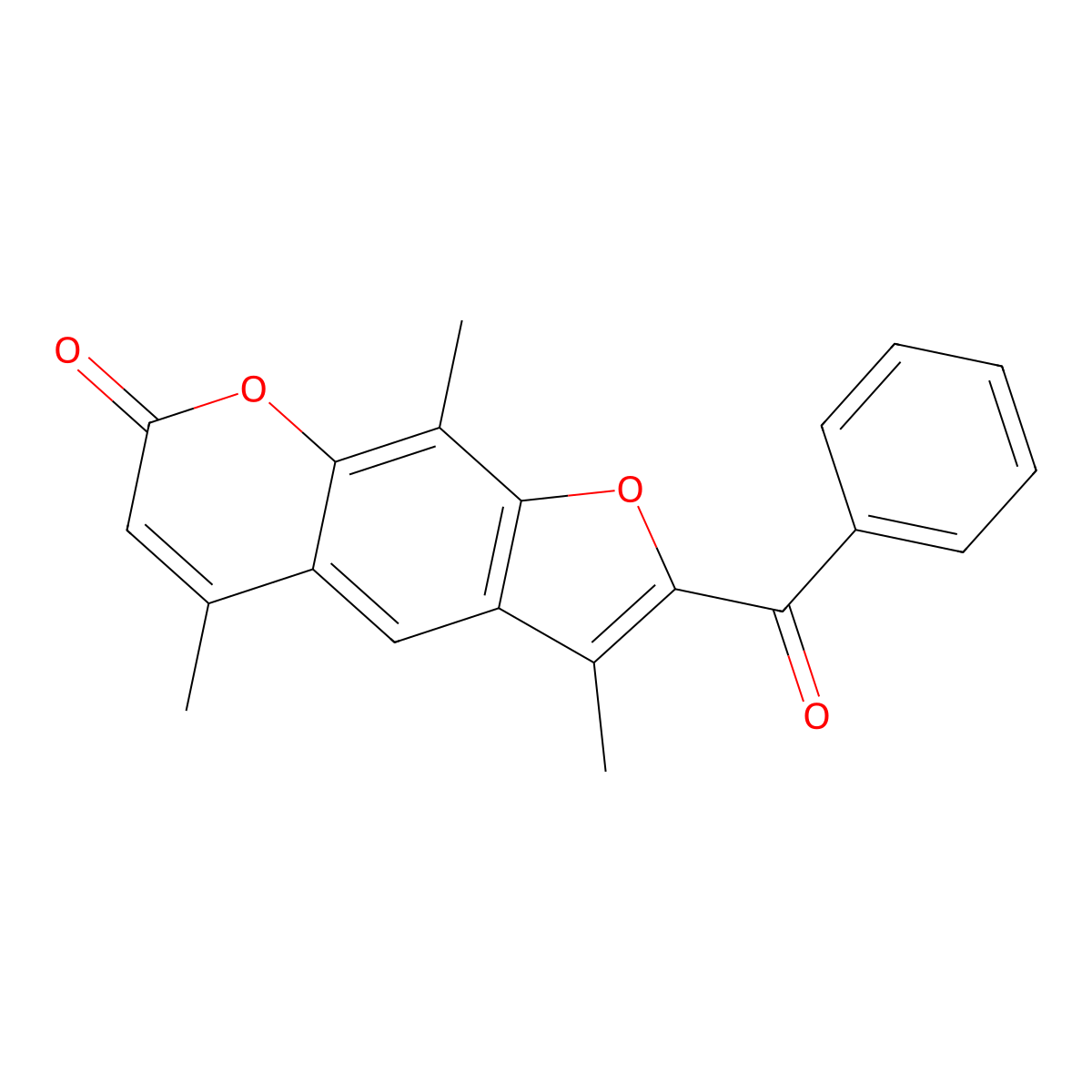 2-benzoyl-3,5,9-trimethyl-7H-furo[3,2-g]chromen-7-one molecular structure, CAS 312517-59-2