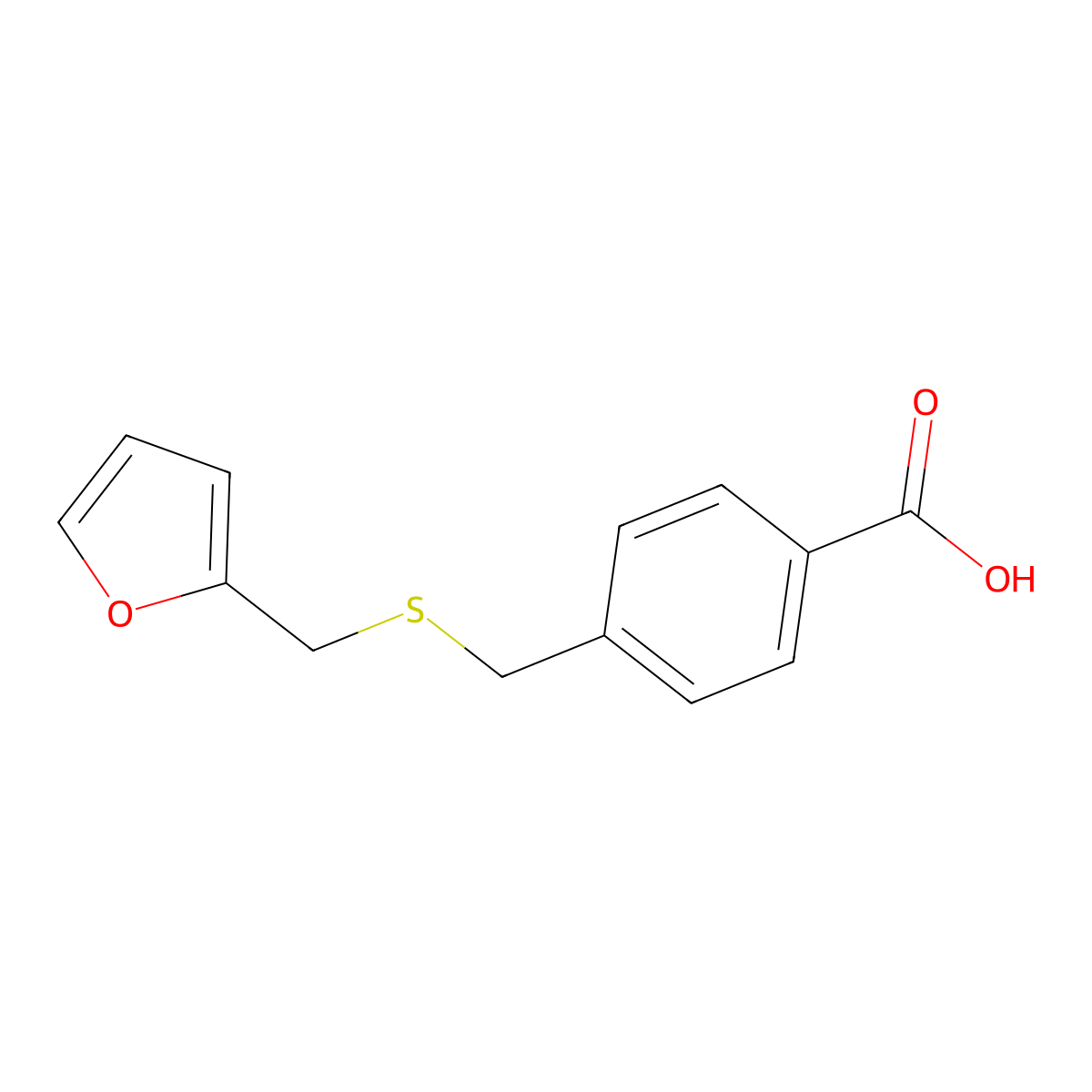 4-(Furan-2-ylmethylsulfanylmethyl)-benzoic acid molecular structure, CAS 312517-86-5