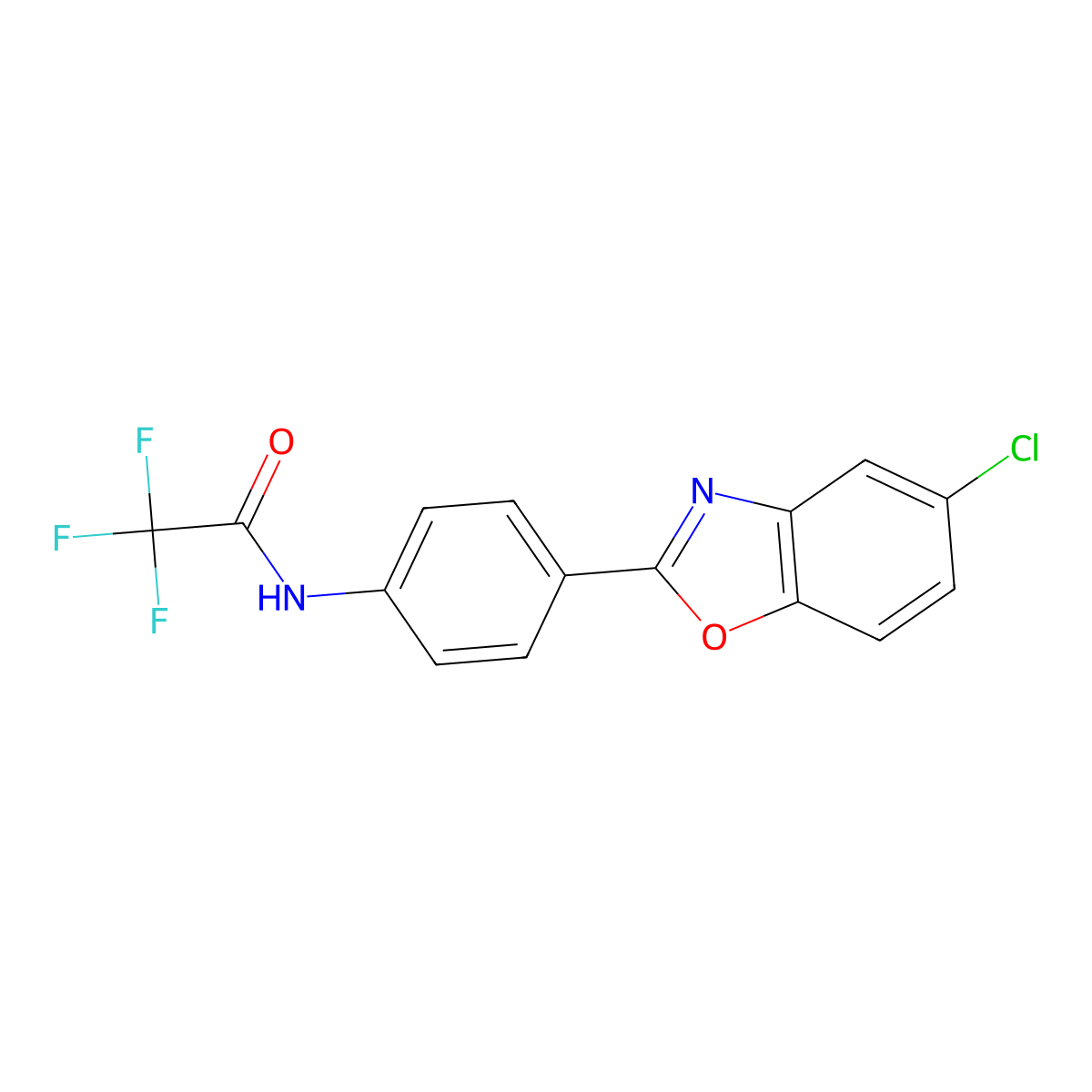 N-[4-(5-chloro-1,3-benzoxazol-2-yl)phenyl]-2,2,2-trifluoroacetamide molecular structure, CAS 312518-66-4
