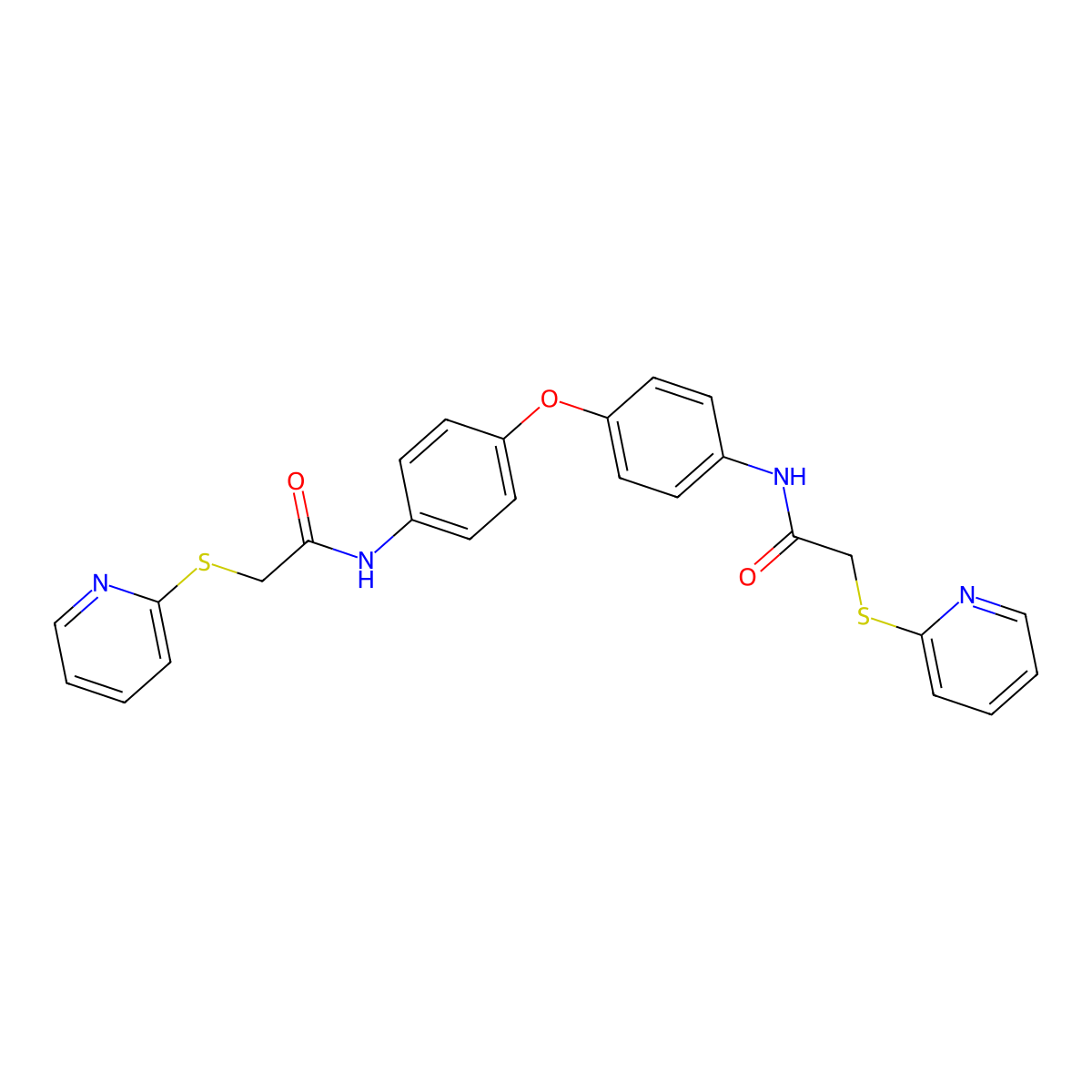 2-(2-pyridylsulfanyl)-N~1~-[4-(4-{[2-(2-pyridylsulfanyl)acetyl]amino}phenoxy)phenyl]acetamide molecular structure, CAS 312519-34-9