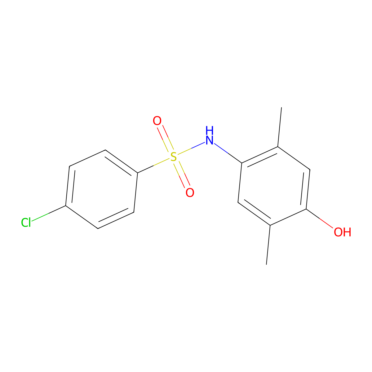 4-chloro-N-(4-hydroxy-2,5-dimethylphenyl)benzenesulfonamide molecular structure, CAS 312519-98-5