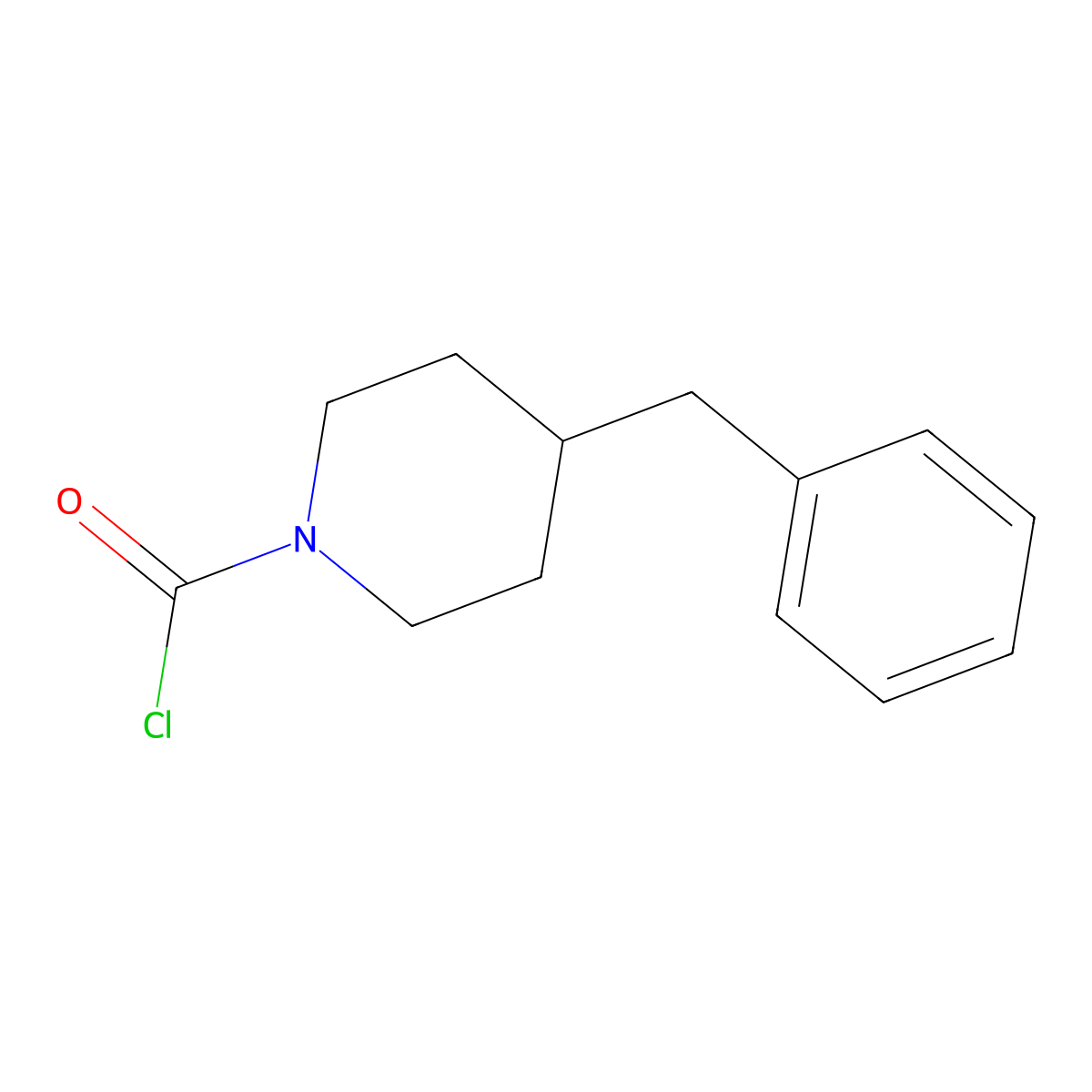 4-(Phenylmethyl)-1-piperidinecarbonyl chloride molecular structure, CAS 31252-43-4