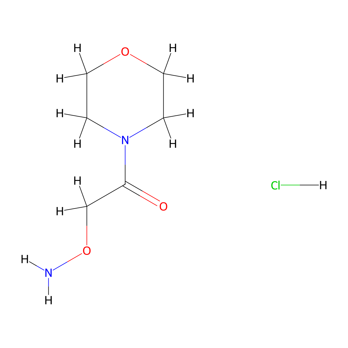 2-(Aminooxy)-1-morpholino-1-ethanone hydrochloride molecular structure, CAS 312521-29-2