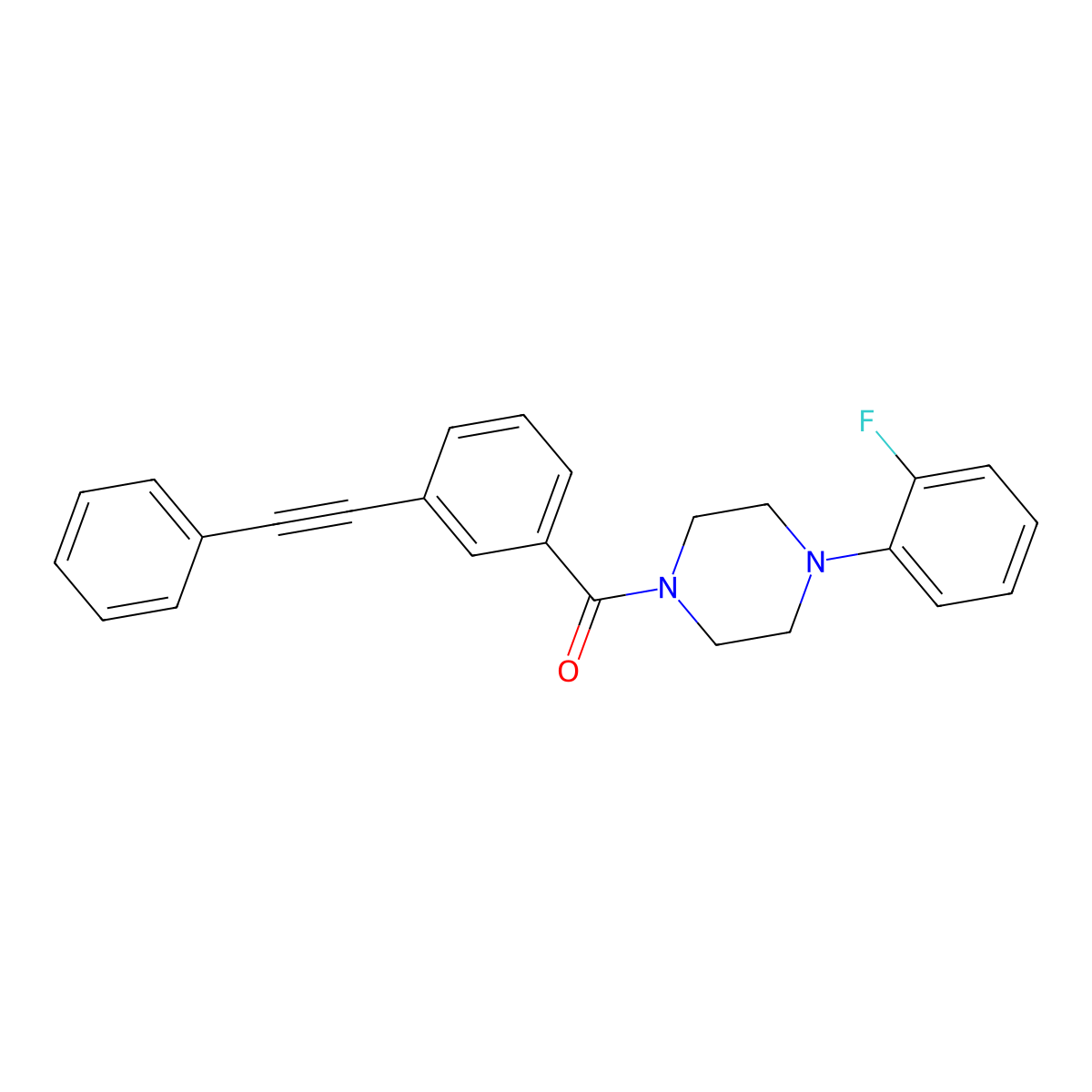 [4-(2-Fluorophenyl)piperazin-1-yl]-[3-(2-phenylethynyl)phenyl]methanone molecular structure, CAS 312521-92-9