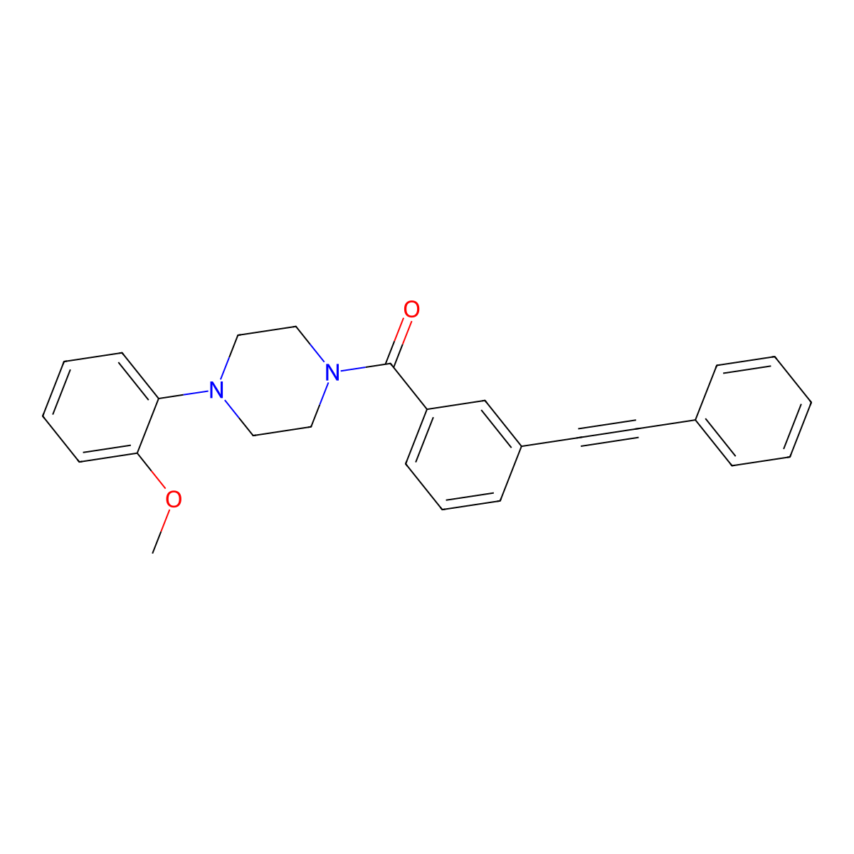 [4-(2-Methoxyphenyl)piperazin-1-yl]-[3-(2-phenylethynyl)phenyl]methanone molecular structure, CAS 312521-95-2