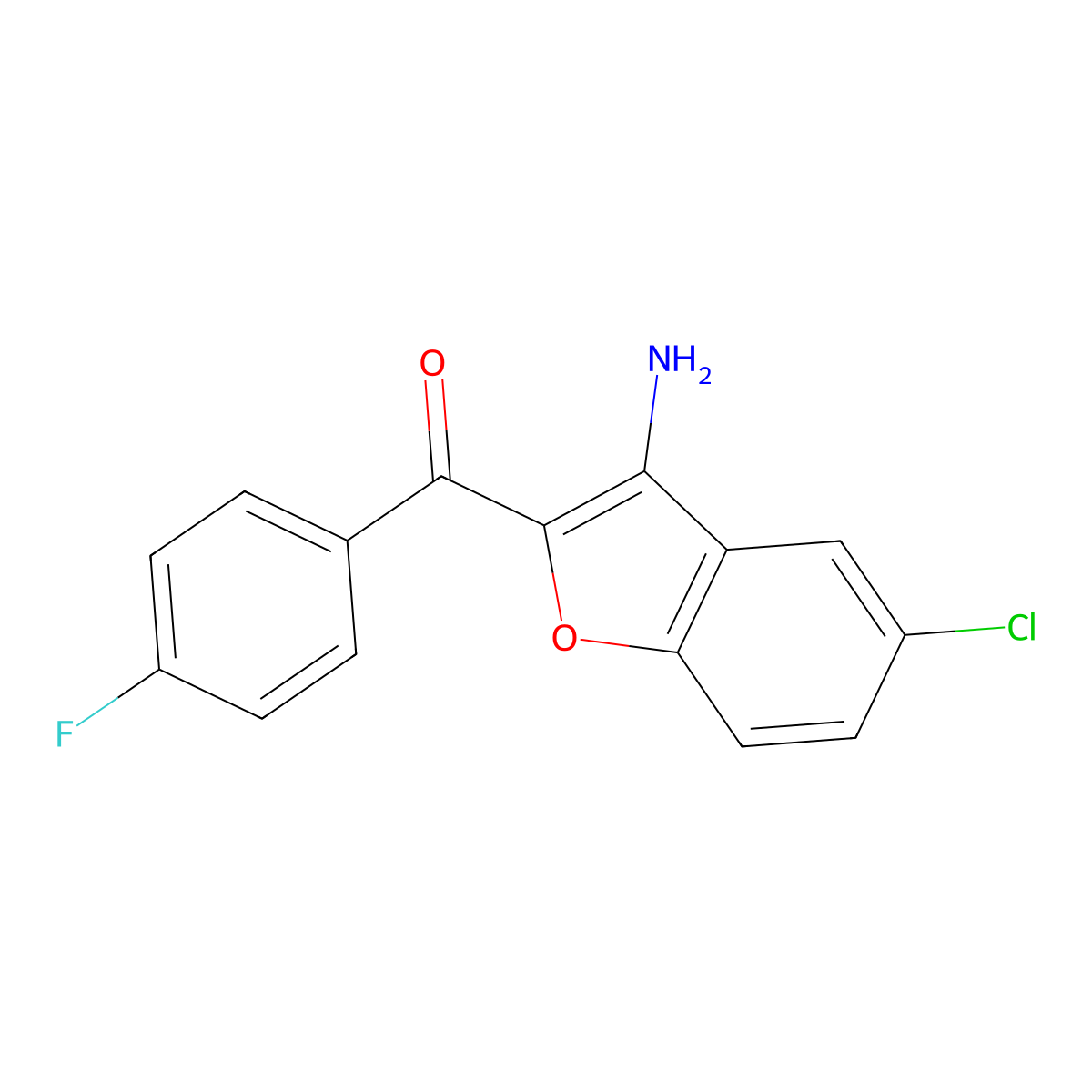 (3-Amino-5-chloro-1-benzofuran-2-yl)(4-fluorophenyl)methanone molecular structure, CAS 312522-30-8