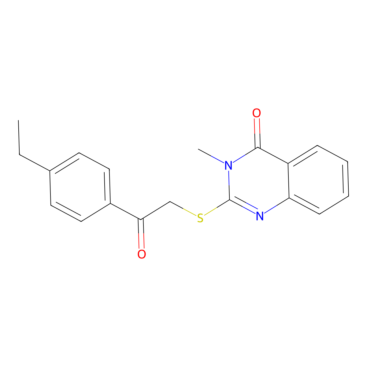 2-[2-(4-Ethylphenyl)-2-oxoethyl]sulfanyl-3-methylquinazolin-4-one molecular structure, CAS 312522-34-2