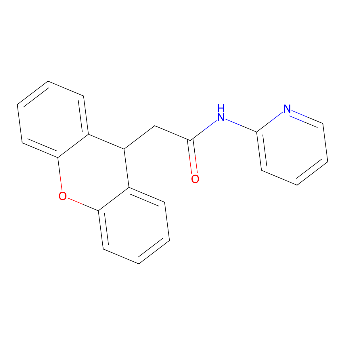 N-2-Pyridinyl-9H-xanthene-9-acetamide molecular structure, CAS 312522-39-7