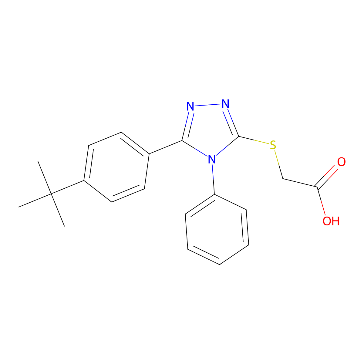2-{[5-(4-tert-butylphenyl)-4-phenyl-4H-1,2,4-triazol-3-yl]sulfanyl}acetic acid molecular structure, CAS 312522-54-6