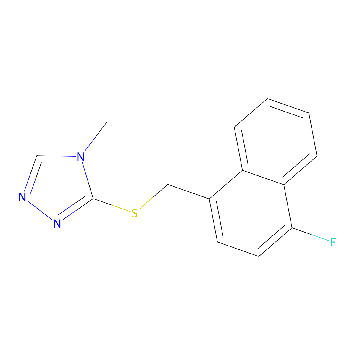 3-[(4-Fluoronaphthalen-1-yl)methylsulfanyl]-4-methyl-1,2,4-triazole molecular structure, CAS 312523-00-5
