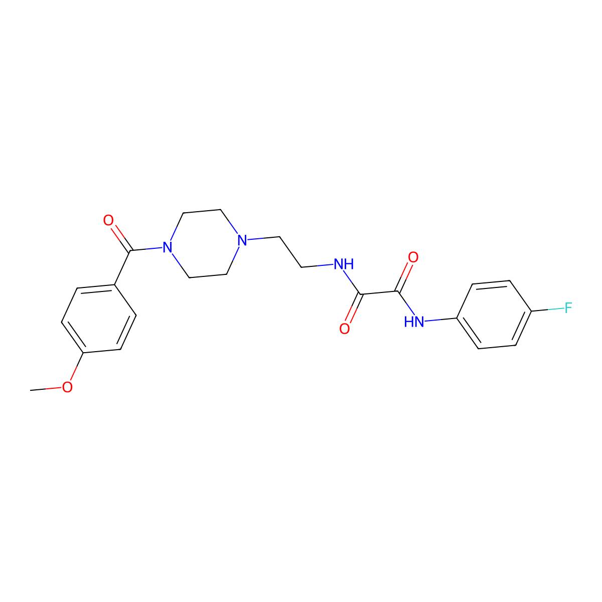 N'-(4-fluorophenyl)-N-[2-[4-(4-methoxybenzoyl)piperazin-1-yl]ethyl]oxamide molecular structure, CAS 312523-13-0