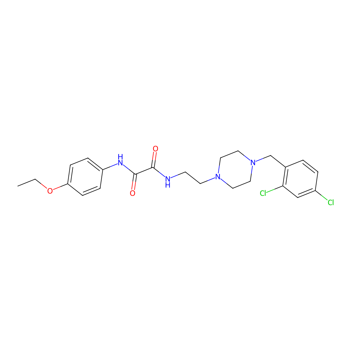 N-[2-[4-[(2,4-dichlorophenyl)methyl]piperazin-1-yl]ethyl]-N'-(4-ethoxyphenyl)oxamide molecular structure, CAS 312523-20-9