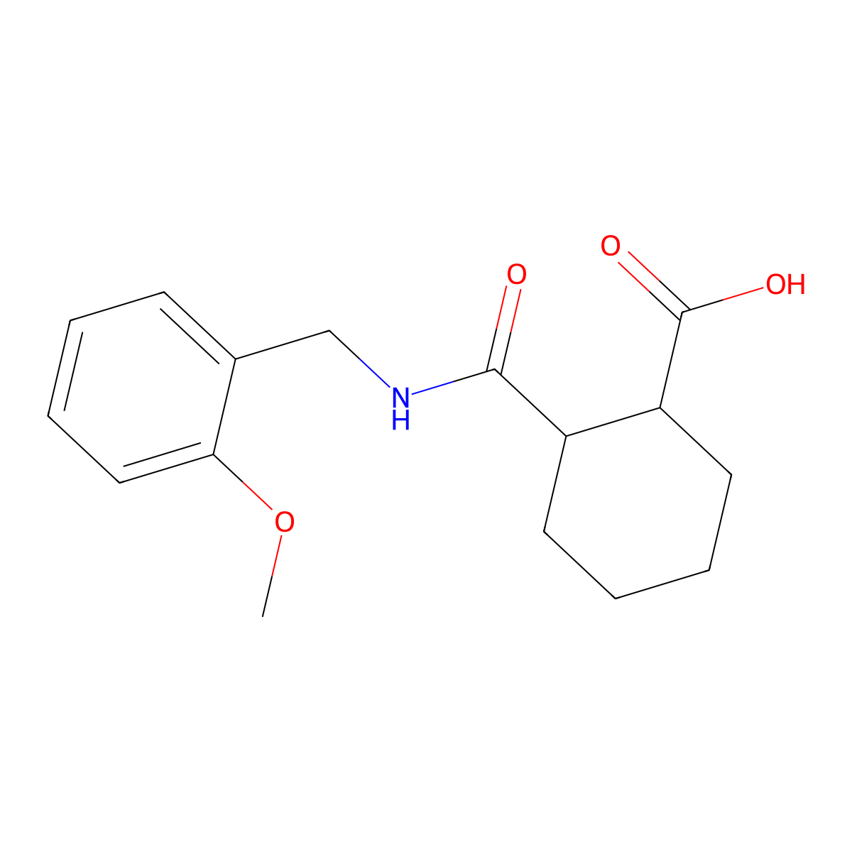 2-((2-Methoxybenzyl)carbamoyl)cyclohexanecarboxylic acid molecular structure, CAS 312523-22-1