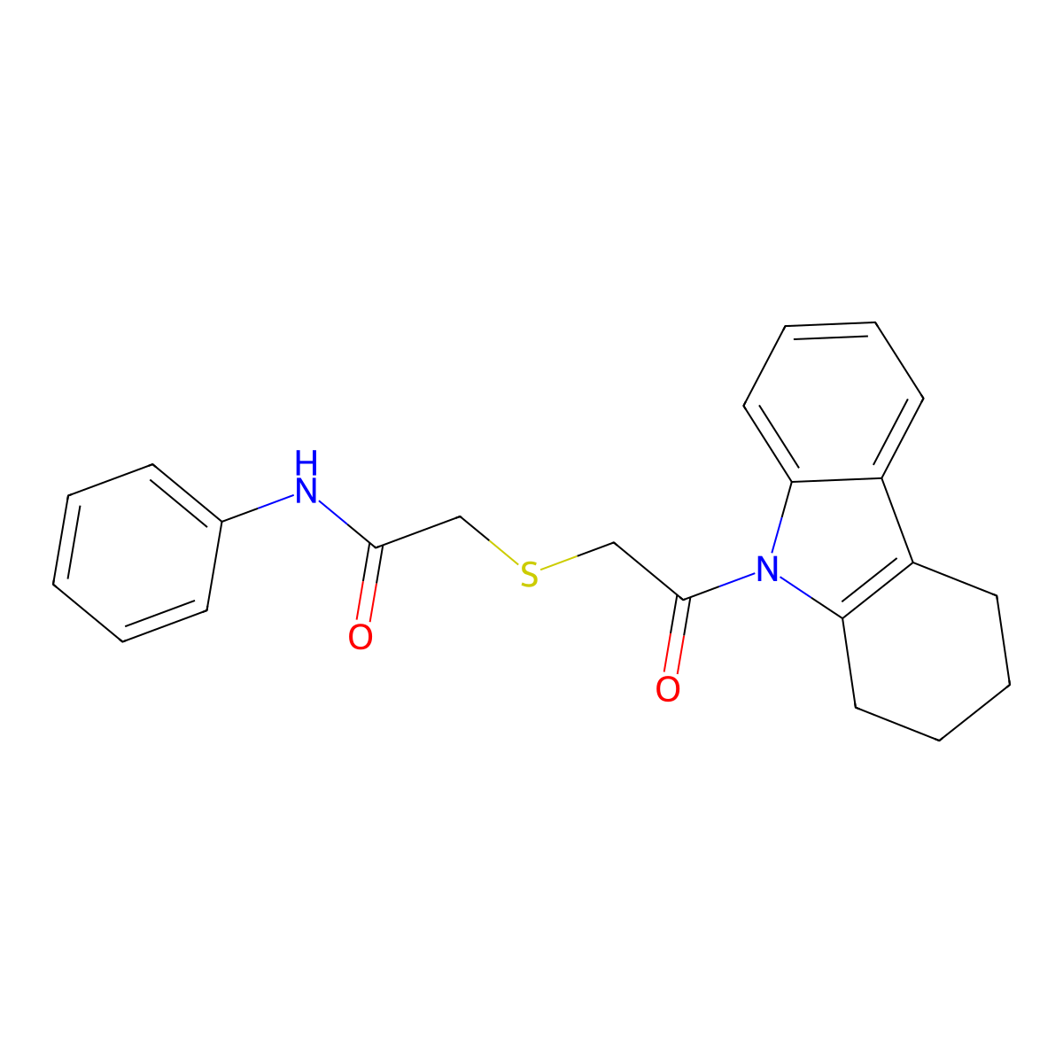 2-[2-oxo-2-(1,2,3,4-tetrahydrocarbazol-9-yl)ethyl]sulfanyl-N-phenylacetamide molecular structure, CAS 312523-46-9