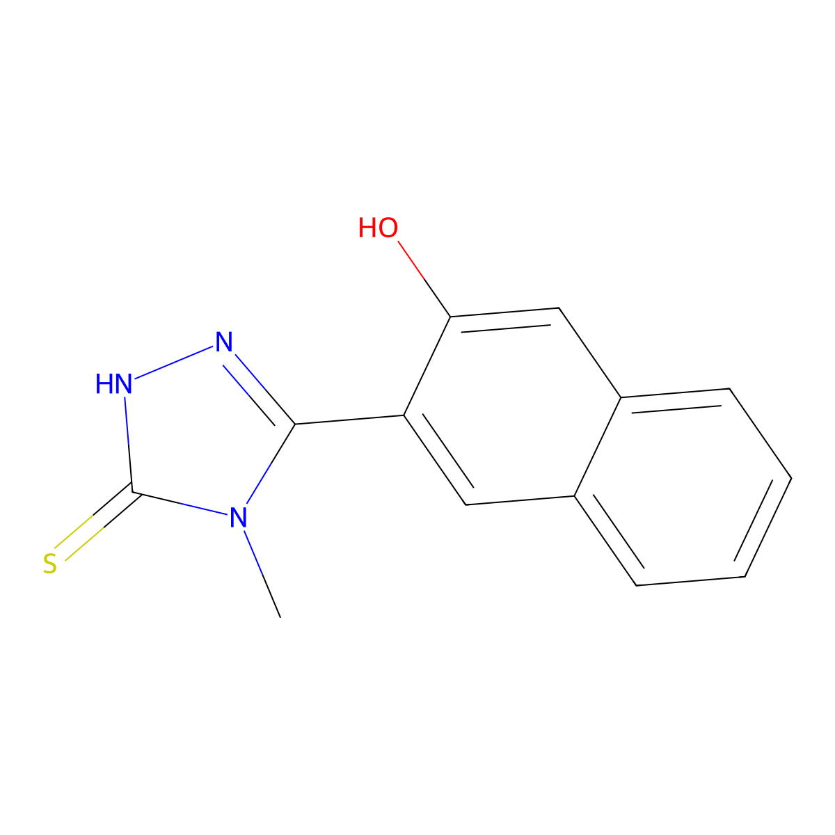 5-(3-hydroxy-2-naphthyl)-4-methyl-2,4-dihydro-3H-1,2,4-triazole-3-thione molecular structure, CAS 312523-49-2