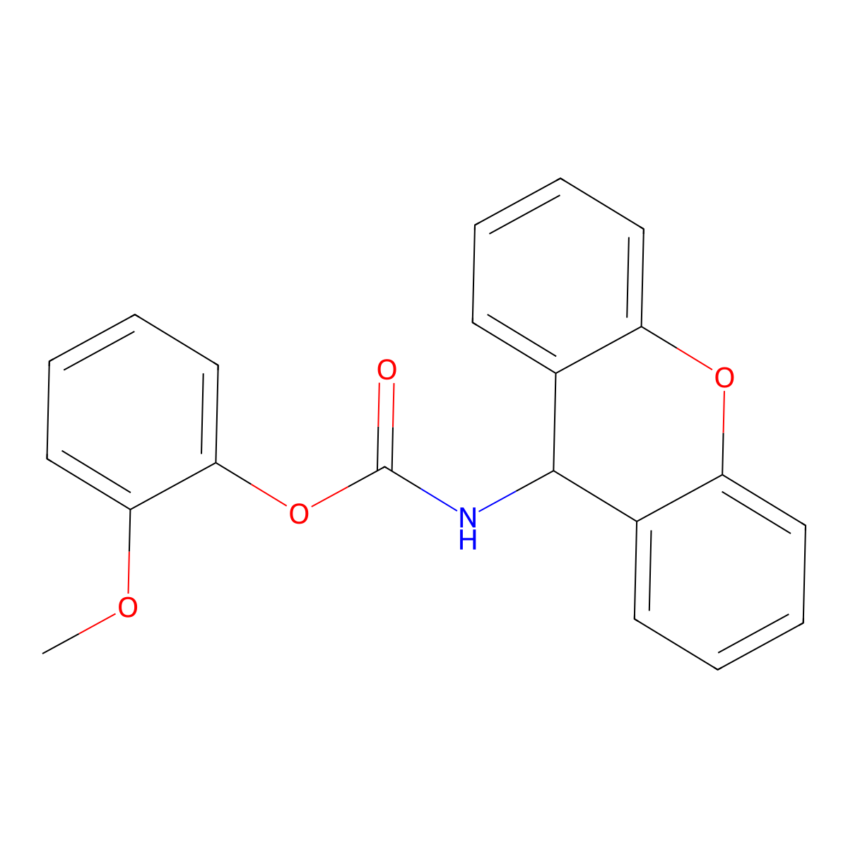 Carbamic acid, 9H-xanthen-9-yl-, 2-methoxyphenyl ester molecular structure, CAS 312523-50-5