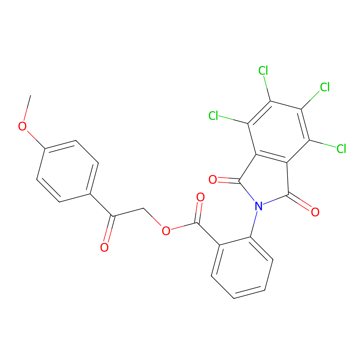 2-(4-methoxyphenyl)-2-oxoethyl 2-(4,5,6,7-tetrachloro-1,3-dioxo-1,3-dihydro-2H-isoindol-2-yl)benzoate molecular structure, CAS 312524-90-6
