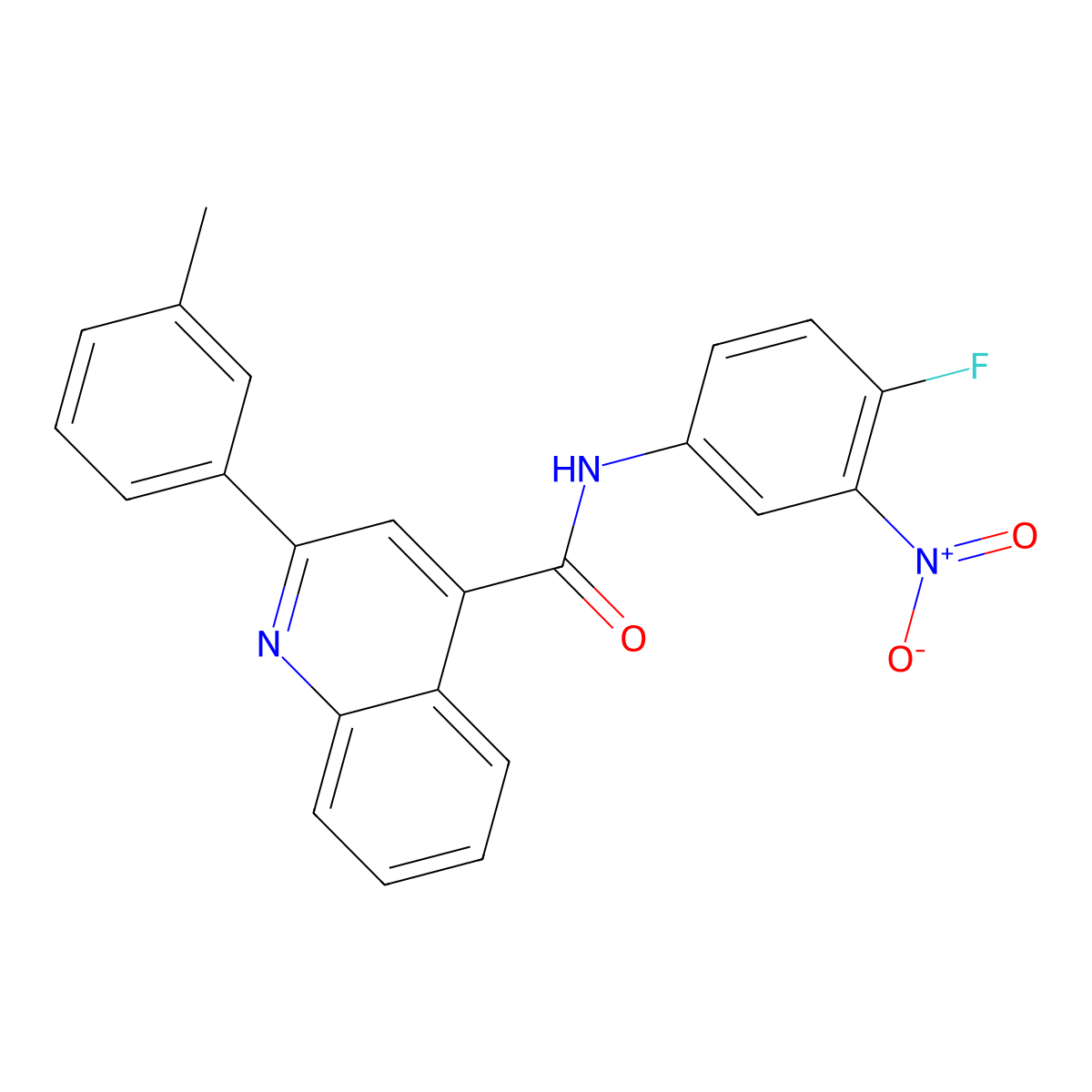 N-(4-fluoro-3-nitrophenyl)-2-(3-methylphenyl)quinoline-4-carboxamide molecular structure, CAS 312525-00-1