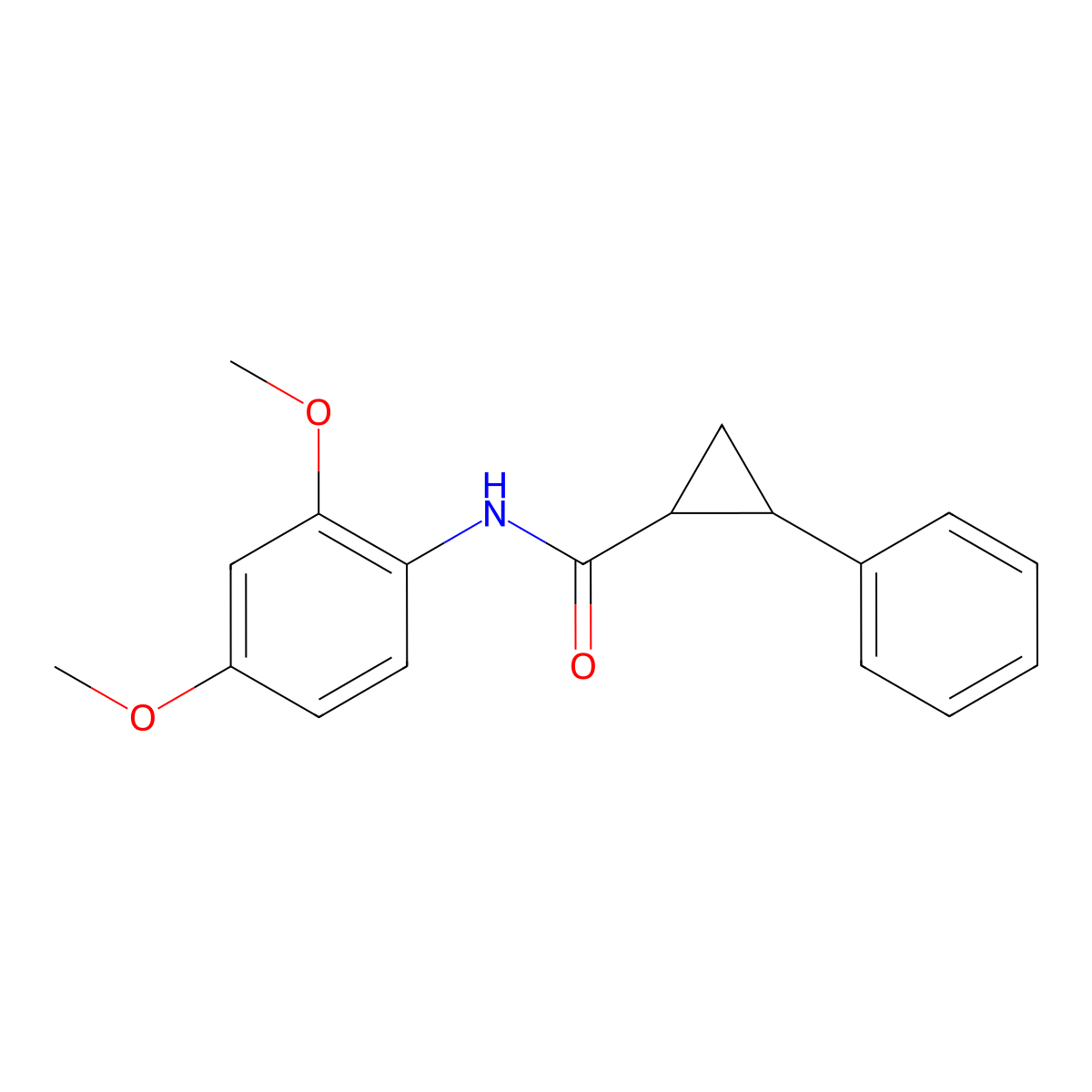 N-(2,4-dimethoxyphenyl)-2-phenylcyclopropanecarboxamide molecular structure, CAS 312525-02-3