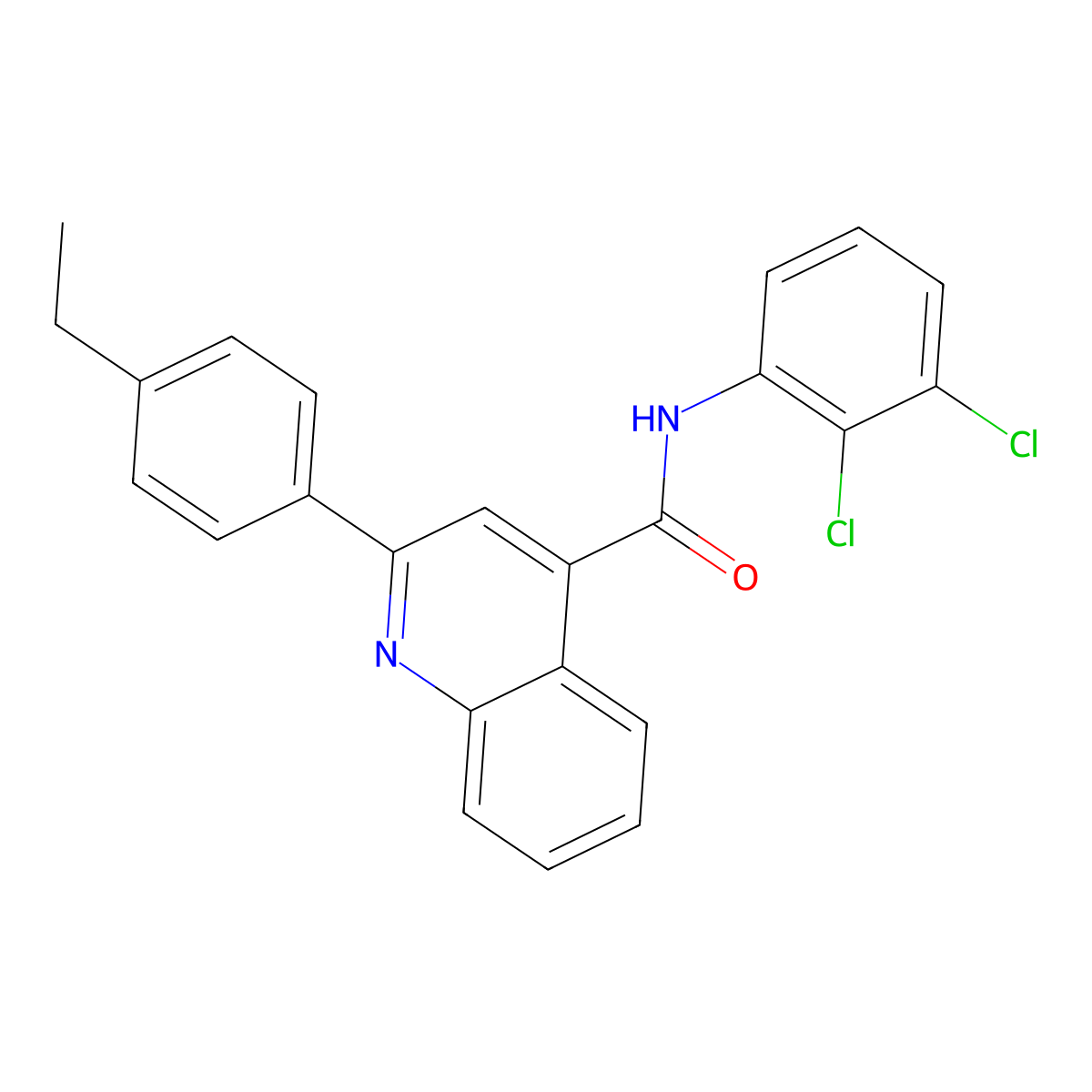 N-(2,3-dichlorophenyl)-2-(4-ethylphenyl)quinoline-4-carboxamide molecular structure, CAS 312525-16-9