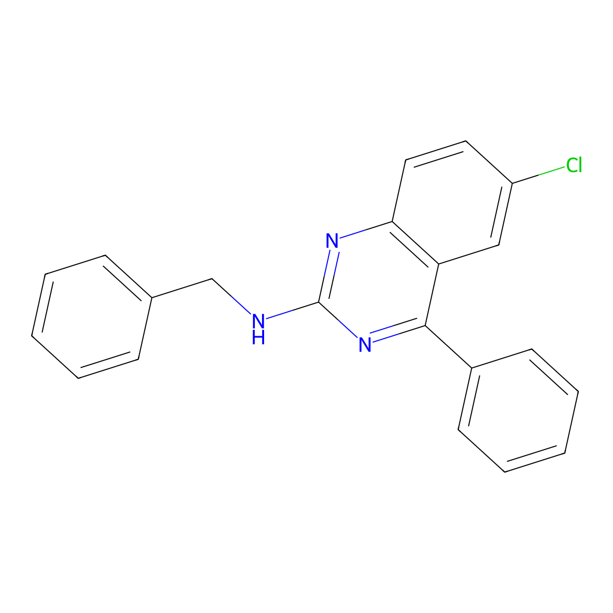 N-benzyl-6-chloro-4-phenylquinazolin-2-amine molecular structure, CAS 312525-34-1