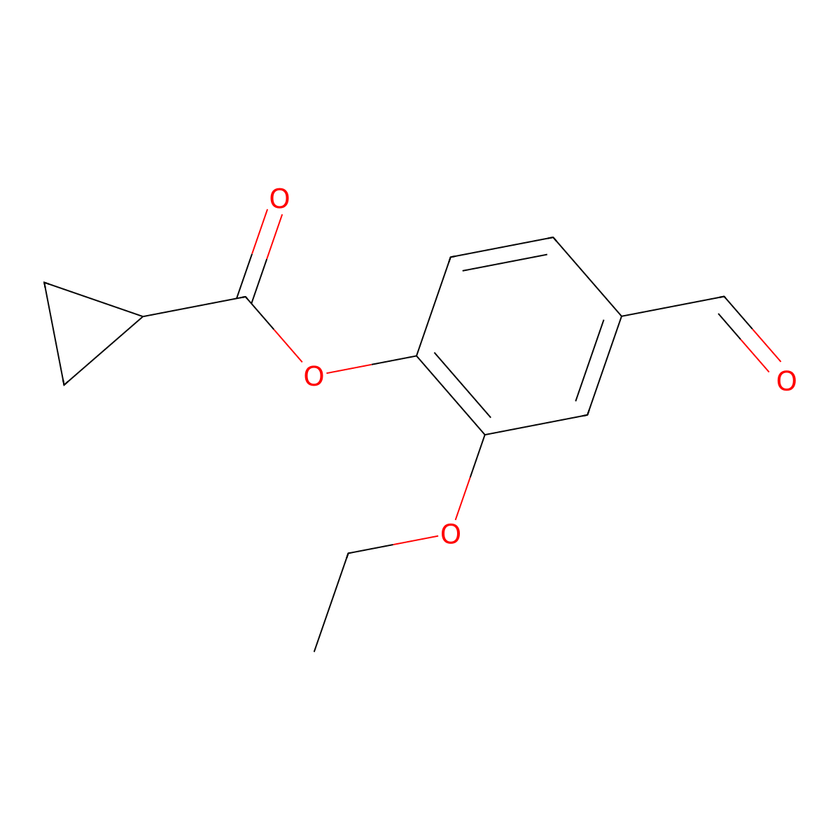 2-Ethoxy-4-formylphenyl cyclopropanecarboxylate molecular structure, CAS 312525-45-4