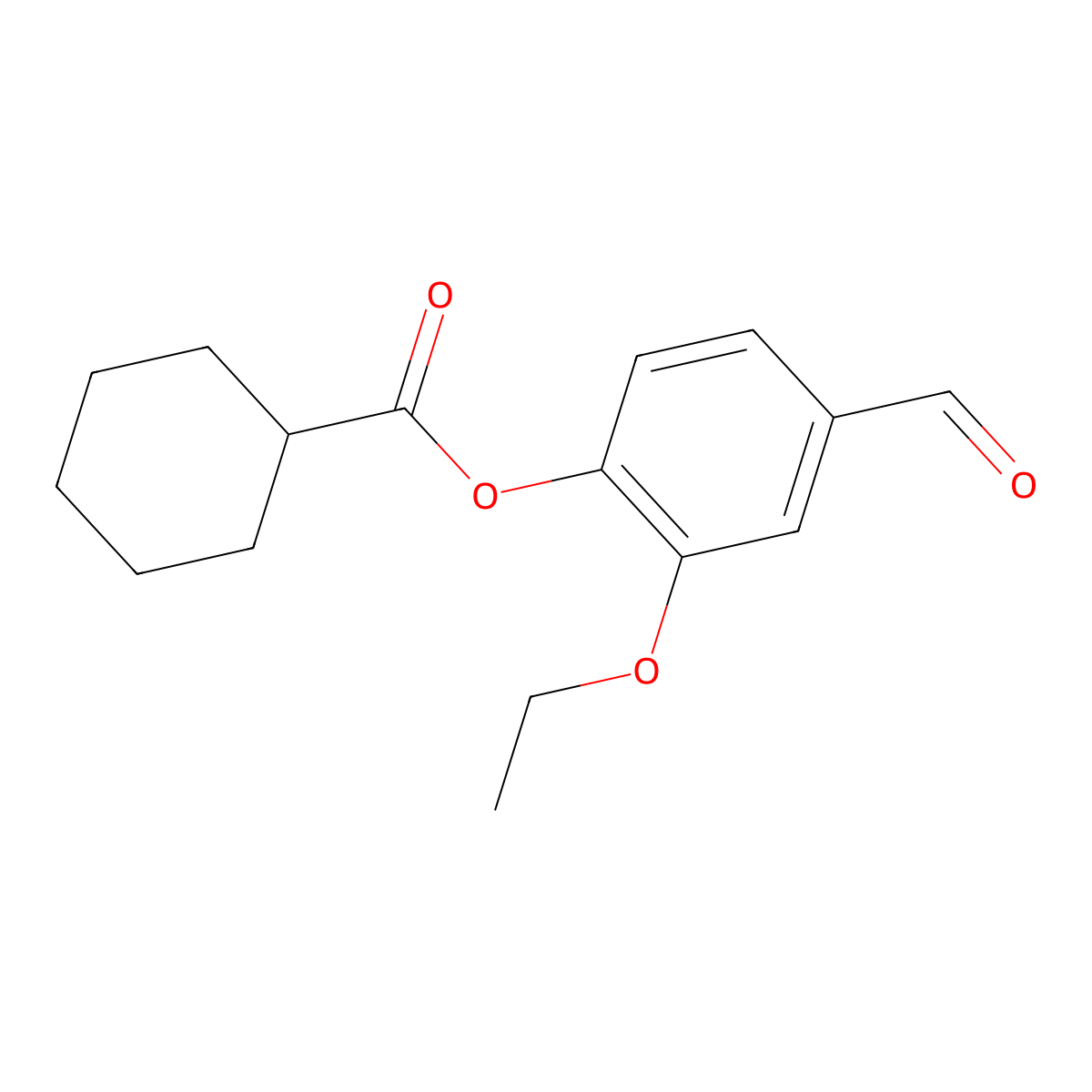 2-Ethoxy-4-formylphenyl cyclohexanecarboxylate molecular structure, CAS 312525-47-6