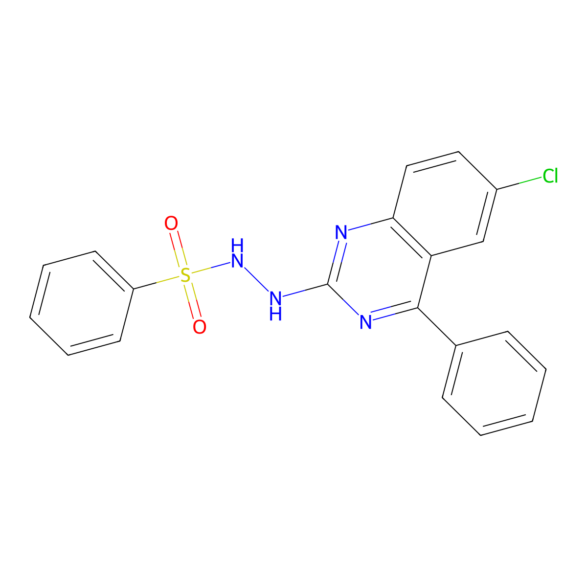 N'-(6-chloro-4-phenylquinazolin-2-yl)benzenesulfonohydrazide molecular structure, CAS 312525-68-1