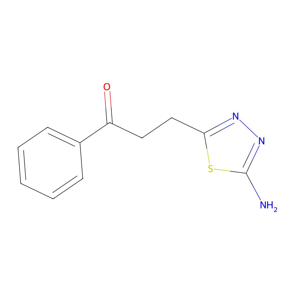 3-(5-Amino-1,3,4-thiadiazol-2-yl)-1-phenylpropan-1-one molecular structure, CAS 312525-85-2