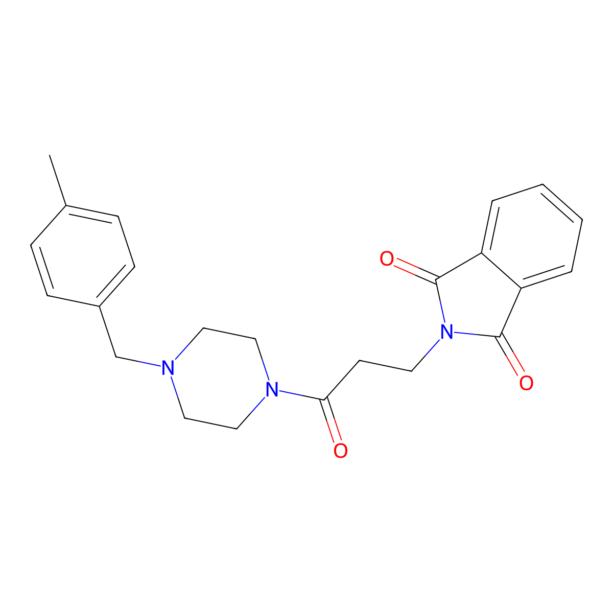 2-[3-[4-[(4-Methylphenyl)methyl]piperazin-1-yl]-3-oxopropyl]isoindole-1,3-dione molecular structure, CAS 312525-86-3