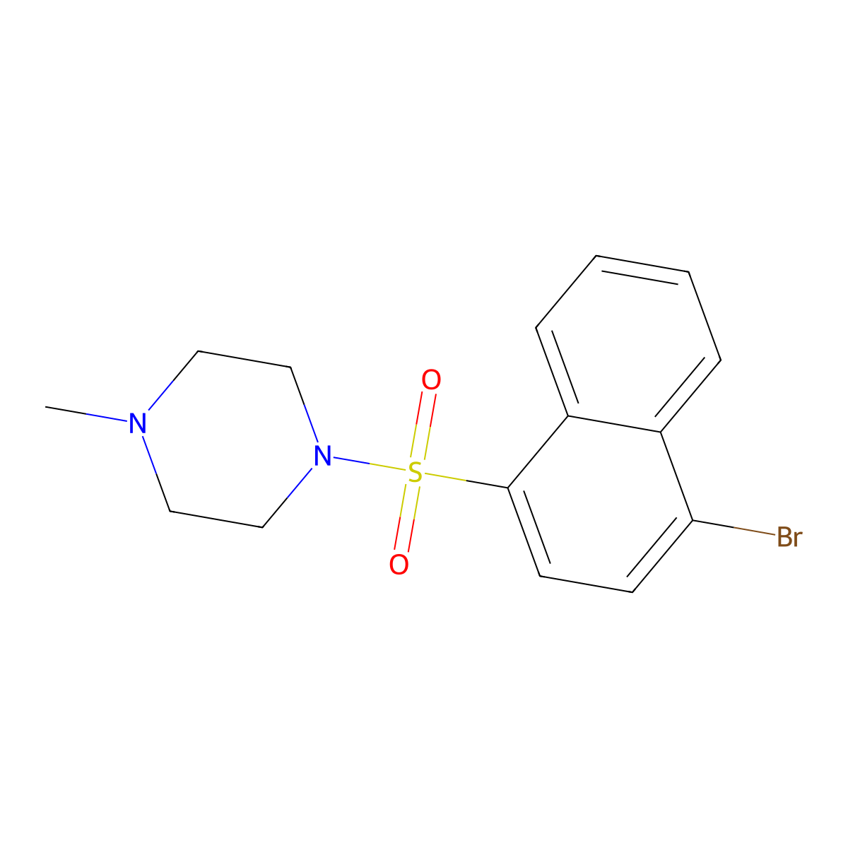 1-((4-Bromonaphthalen-1-yl)sulfonyl)-4-methylpiperazine molecular structure, CAS 312525-99-8