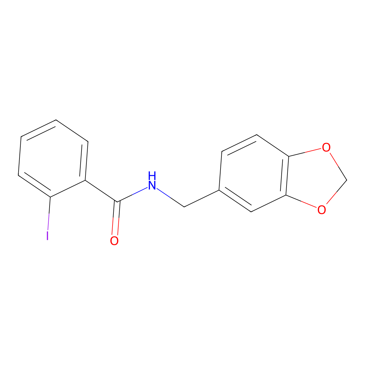 N-(1,3-benzodioxol-5-ylmethyl)-2-iodobenzamide molecular structure, CAS 312526-08-2