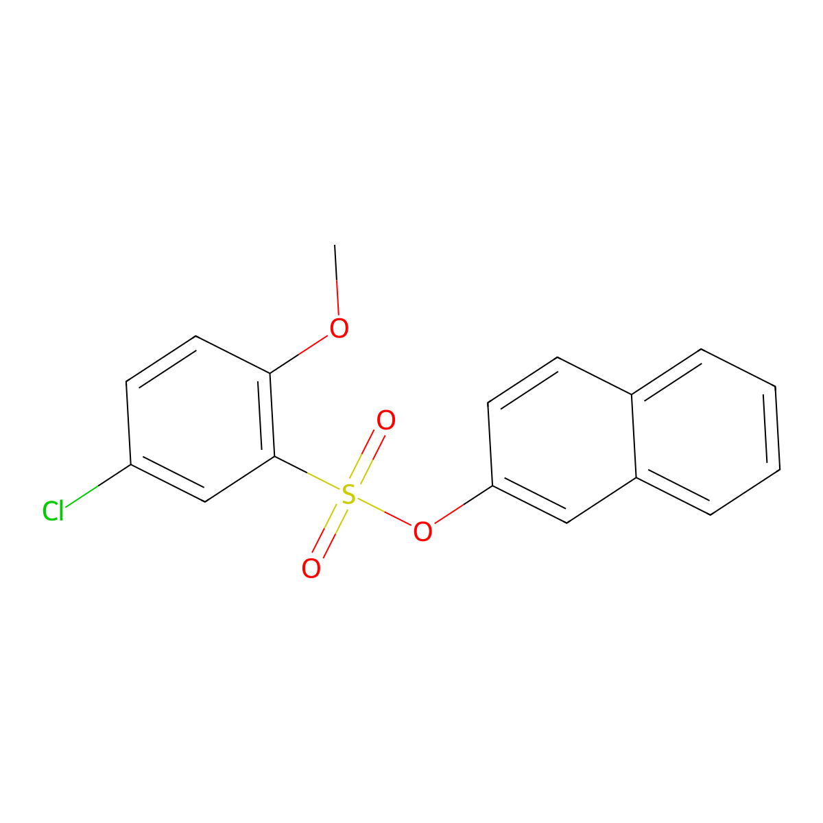 Naphthalen-2-yl 5-chloro-2-methoxybenzenesulfonate molecular structure, CAS 312526-10-6