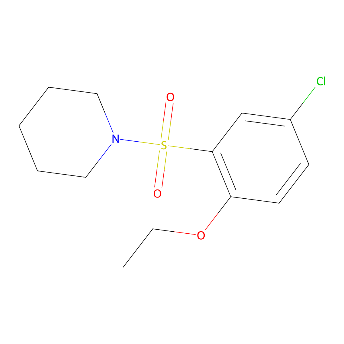 1-(5-Chloro-2-ethoxyphenyl)sulfonylpiperidine molecular structure, CAS 312526-12-8
