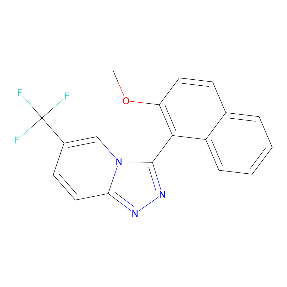 3-(2-Methoxynaphthalen-1-yl)-6-(trifluoromethyl)-[1,2,4]triazolo[4,3-a]pyridine molecular structure, CAS 312526-13-9
