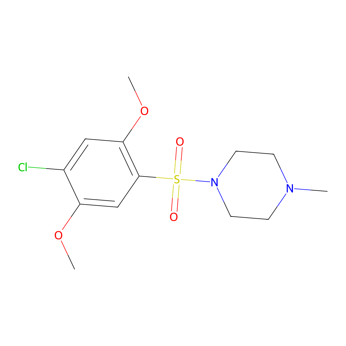 1-(4-Chloro-2,5-dimethoxyphenyl)sulfonyl-4-methylpiperazine molecular structure, CAS 312526-16-2